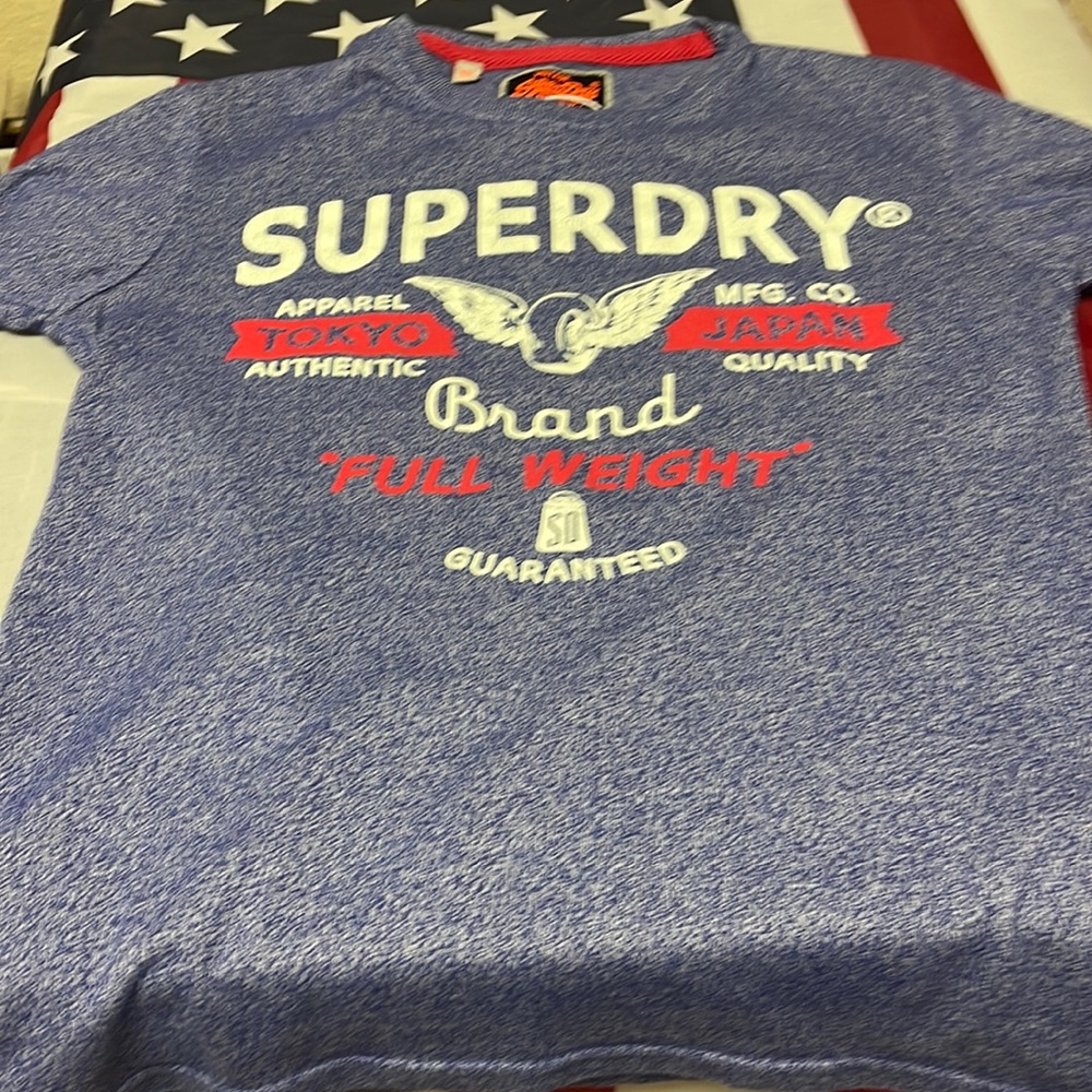 SUPERDRY MENS SMALL MARBLE BLUE/WHITE